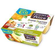 Charles & Alice sans sucre ajouté pomme poire 4x100g offre eco