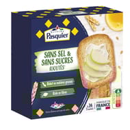 Pasquier biscottes sans sel et sans sucres ajoutés 36 tranches 300g