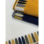 Coffret 2 serviettes 50x90cm + 2 gants coloris gris ardoise/moutarde