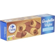 Carrefour extra gaufrettes chocolat au lait 125g