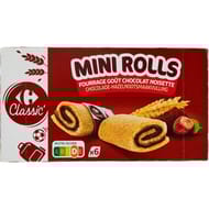 Carrefour classic' génoise fourrage chocolat noisette 150g