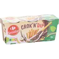 Carrefour sensation 3 pots de pâte à tartiner et gressins 165g