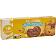 Carrefour classic' biscuits palmier chocolat au lait 110g