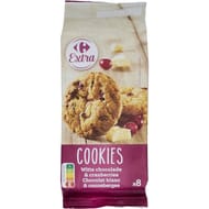 Carrefour extra cookies chocolat blanc canneberges 200g