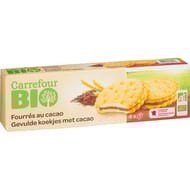 Carrefour bio biscuits fourrés cacao 185g