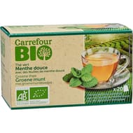 Carrefour bio thé vert menthe douce bio x20 sachets - 32g