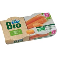 Carrefour baby bio plat bébé dès 4mois carotte bio 2x120g