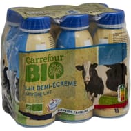 Carrefour bio lait demi ecrémé uht 6x25cl