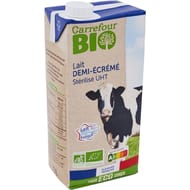 Carrefour bio lait demi écrémé brique 1l