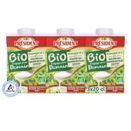 Président crème entière biologique UHT brique 3x20cl