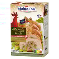 Maitre Coq pintade farcie aux poireaux et lardons