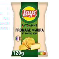 Lay's chips ondulées paysanne saveur fromage du jura & poivre noir 120g