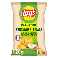 Lay's chips ondulées paysanne saveur fromage ail et fines herbes 120g