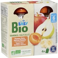 Carrefour baby bio dessert bébé aux fruits dès 6 mois 4x90g