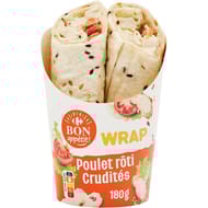 Carrefour Bon Appétit wrap poulet rôti crudités 180g