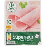 Carrefour extra jambon supérieur cuit à l'etouffée 400g