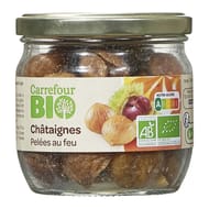 Carrefour bio châtaignes pelées au feu bio 210g