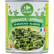 Carrefour classic' épinards en branches 530g