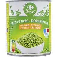 Carrefour classic' petits pois très fins à l'étuvée 560g