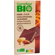 Carrefour bio tablette de chocolat noir amandes -100g