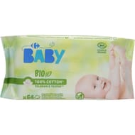 Carrefour baby bio  lingettes bébé x 64