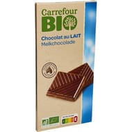 Carrefour bio tablette de chocolat au lait - 100g