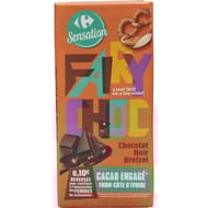 Carrefour sensation tablette chocolat noir bretzel 180g
