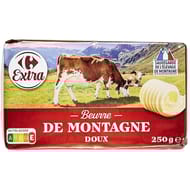 Carrefour extra beurre de montagne doux 250g