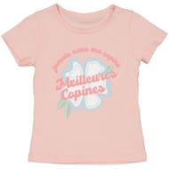Tee shirt manches courtes fille ROSE PASTEL 6 ANS