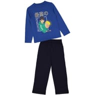 Pyjama long manches longues jersey garçon BLEU/ MARINE 12 ANS