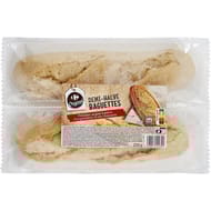 Carrefour original demi-baguettes précuites au four à pierre 2x125g