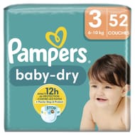 Pampers baby dry couches taille 3 de 5 à 10kg x52