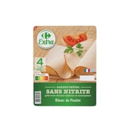 Carrefour extra blanc de poulet sans nitrite 4 tranches 140g