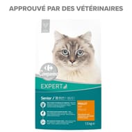 Carrefour companino croquettes pour chat senior au poulet 1.5kg