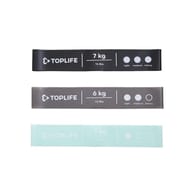 Toplife kit x3 élastiques fitness de résistance 5 - 6 - 7kg
