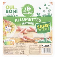 Carrefour classic allumettes de lardons nature 150g