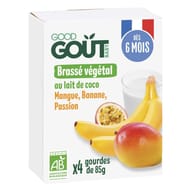 Good goût brassé lait de coco mangue banane passion 4x85g