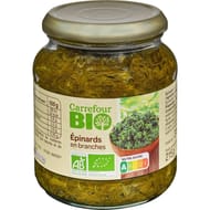 Carrefour bio épinards en branches bio 215g