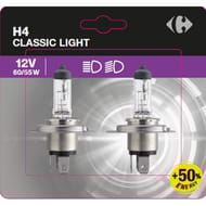 Carrefour ampoule auto x2 h4 classic light 60/55w +50% énergy