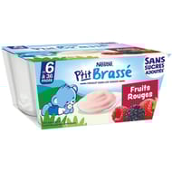 Nestlé p'tit brassé fruits rouges 4x90g dès 6 mois