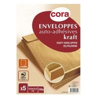 Cora 5 pochettes à soufflets auto adhésives 229x324 120 grammes pefc