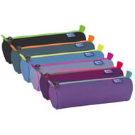 Trousse ronde zip couleurs fancy assortis