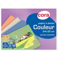 Cora pochette dessin 24 x 32 cm uni 12 feuilles à grain p.e.f.c. 160g  pastel