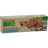Carrefour bio biscuits avoine chocolat 130g