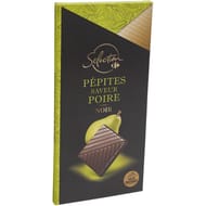 Carrefour sélection tablette de chocolat noir saveur poire -100g