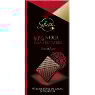Carrefour sélection tablette de chocolat noir de cacao 60% 80g