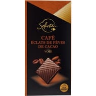 Carrefour sélection chocolat noir café éclats fèves cacao 100g