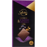Carrefour sélection tablette de chocolat noir cassis crumble - 100g