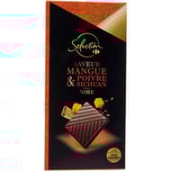 Carrefour sélection tablette de chocolat noir mangue poivre sichua - 100g