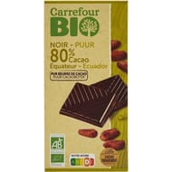 Carrefour bio tablette chocolat noir 80% - 100g